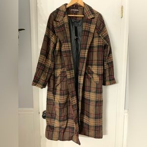 Tweed Long Blazer Jacket Plaid 2X